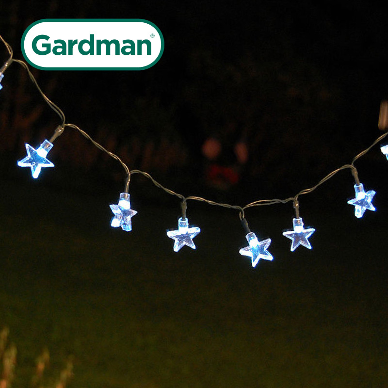 英国ガードマン Gardman ソーラー 電池式50スターストリングガーデンライト ソーラーライト 芝生のことならバロネスダイレクト