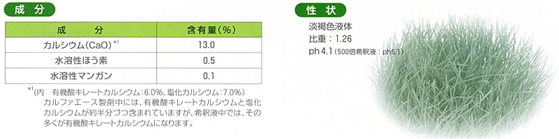 芝生専用微量要素入り有機酸キレートカルシウム液肥　カルファエース