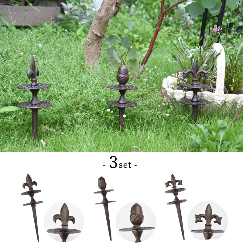 esschert design ホースガイド 3本入り 花壇 園芸 ホース・ノズル 芝生のことならバロネスダイレクト