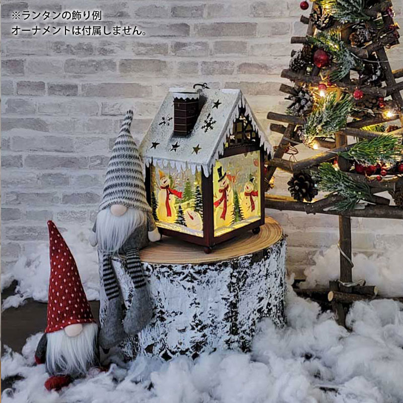 光るクリスマスオブジェ ハウス型ランタン スノーマン Ledライト付き クリスマス 芝生のことならバロネスダイレクト