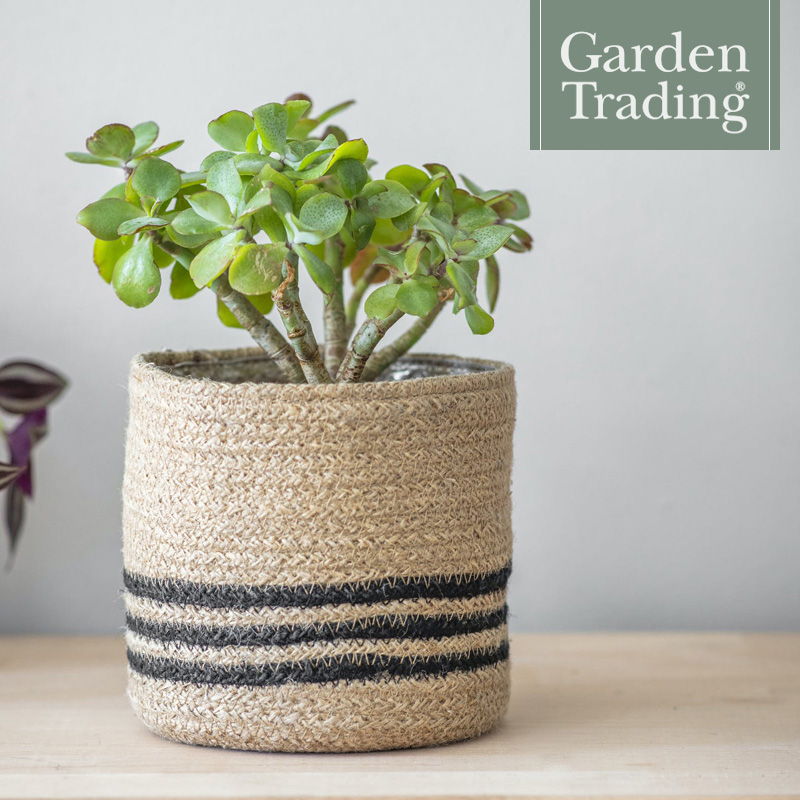 英国ブランド Garden Trading ストライプ 植木鉢カバー 麻 ジュート ガーデントレーディング ギフト