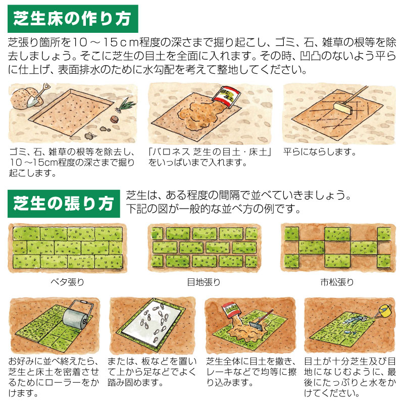 鮮やかな緑をつくる、バロネス　芝生の目土・床土